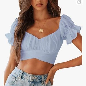 Blue crop top